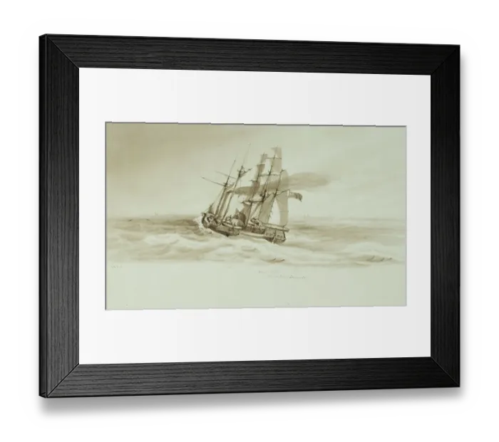 Framed Print : Blazer taking HMS Erebus in tow, 31 May 1845, 6PM Framed Print : Blazer taking HMS Erebus in tow, 31 May 1845, 6PM