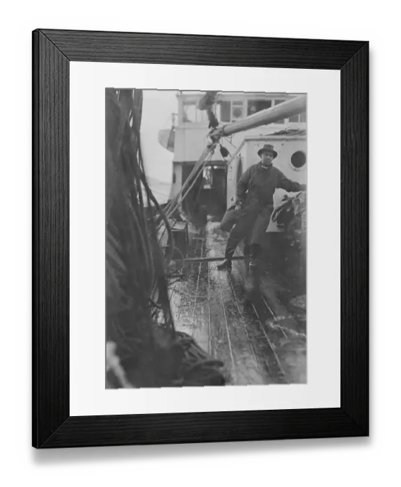 Framed Print : Ernest Shackleton on board the Quest Framed Print : Ernest Shackleton on board the Quest