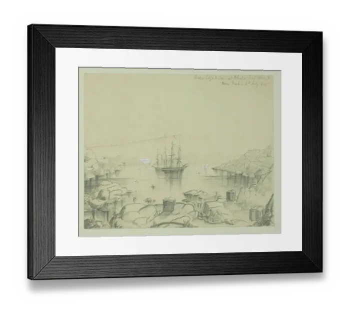 Framed Print : The Arctic Expedition at Whale Fish Island, near Disko, 8 July 1845 Framed Print : The Arctic Expedition at Whale Fish Island, near Disko, 8 July 1845