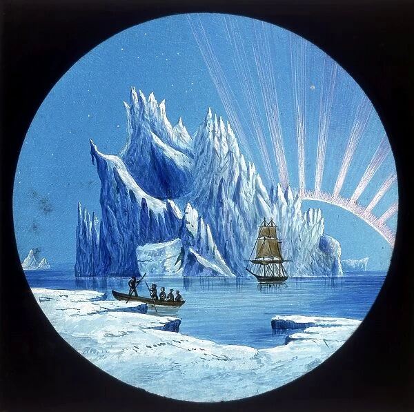 Icebergs & Aurora. Expedition: British Arctic Expedition 1875-76