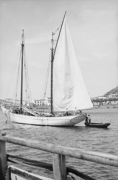 Small schooner in harbour, Azores