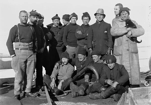 Some of the Terra Nova crew on the fo'castle. December 28th 1910