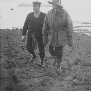 Capts Scott and Colbeck climbing on Island in McMurdo Strait