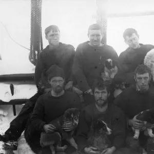 Crew members of the ship Discovery, on deck. The Mess No. 4