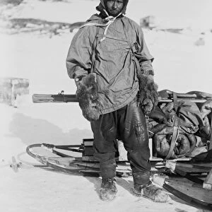Edgar Evans, with a laden sledge