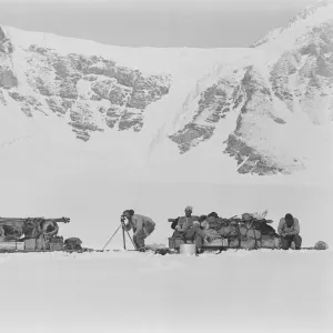 Expedition team taking a lunch halt