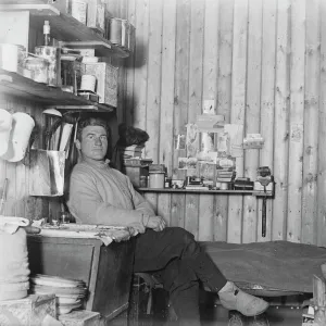 George Percy Abbott, sitting by his bunk