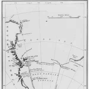 Map of Scotts and Amundsens route to the South Pole