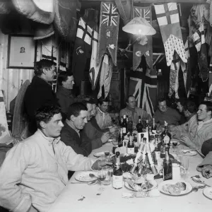 Midwinter Day Dinner at Winterquarters Hut. June 22nd 1911