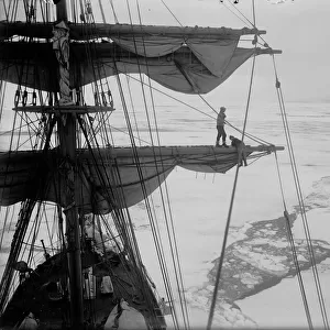 In the pack ice, from the Main-top of the Terra Nova. (T. Gran and Lees). December 12th 1910