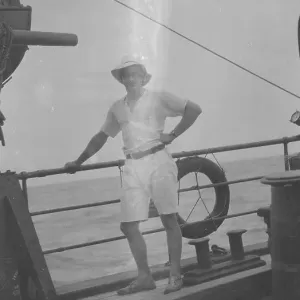 Print of A.H. Macklin Standing at the Ship's Rail Print of A.H. Macklin Standing at the Ship's Rail