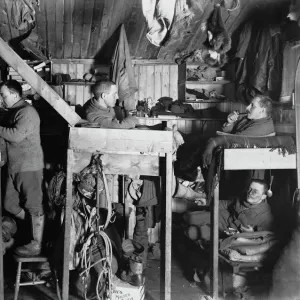 The Tenements - bunks in Winterquarters Hut, of Lt henry Bowers, Apsley Cherry-Garrard, Captain Oates, Cecil Meares, and Dr Atkinson. October 9th 1911