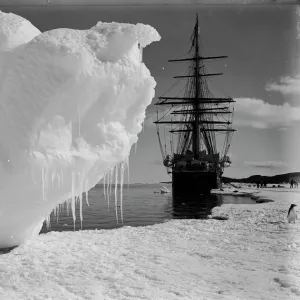 The Terra Nova and a berg at ice-foot. January 16th 1911