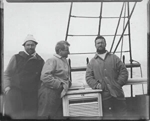 British Antarctic Expedition 1907-09 (Nimrod) Gallery: Aeneas Mackintosh, Jameson Adams and Bertam Armytage on board Nimrod