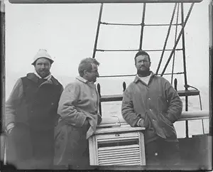 Ships Prints: Aeneas Mackintosh, Jameson Adams and Bertam Armytage on board Nimrod