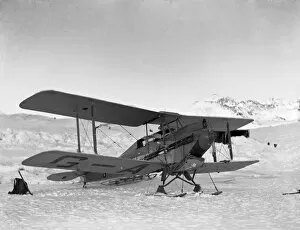Seaplane Collection: Aeroplane on ice - fitted with skis - Base