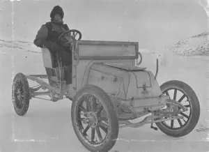 : Bernard Day in his motor car