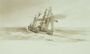 Ships Prints: Blazer taking HMS Erebus in tow, 31 May 1845, 6PM