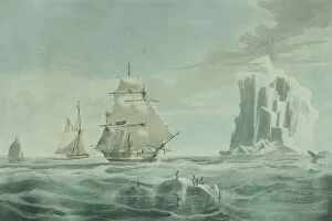 Paintings and Drawings Gallery: The Brig Jane and Cutter Beaufoy, on 20th February 1823, bearing up in Latitude 74.15