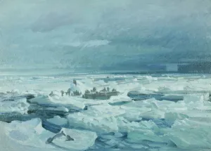 Painting Gallery: Camp on the breaking pack ice, Weddell Sea, 1915