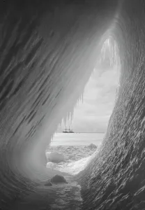 Trending: The Cavern in the iceberg without figures. Terra Nova in distance. January 8th 1911