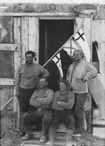 Debenham Gallery: Christmas dinner Cape Royds, 1912