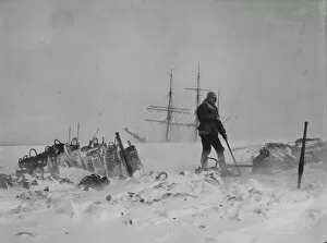 Antarctic Relief Expeditions 1902-04 Gallery: Coaling in a blizzard
