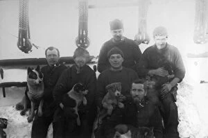 British National Antarctic Expedition 1901-04 (Discovery) Collection: Crew members on deck of the ship Discovery. The Mess No. 5
