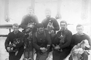 British National Antarctic Expedition 1901-04 (Discovery) Collection: Crew members of the ship Discovery, on deck. The Mess No. 1