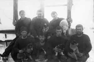 Dogs Prints: Crew members of the ship Discovery, on deck. The Mess No. 4