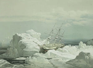 Sea Ice Gallery: Critical position of HMS Investigator on the north-coast of Baring Island, August