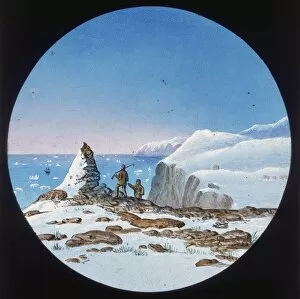 British Arctic Expedition 1875-76 Gallery: Discovery of Captain Nares Cairn