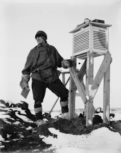 British Antarctic Expedition 1910-13 (Terra Nova) Gallery: Dr Wilson at the sunshine recorder. August 26th 1911