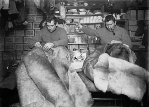 edgar evans tom crean mending sleeping bags