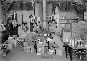 British Antarctic Expedition 1910-13 (Terra Nova) Gallery: Edward Nelson, Bernard Day and William Lashly in Ernest Shackletons hut. February 17th 1911