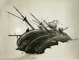 Imperial Trans-Antarctic Expedition 1914-17 (Endurance) Gallery: Endurance caught in a pressure crack, October, 1915