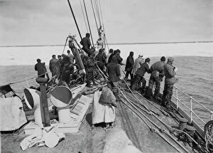 British Antarctic Expedition 1910-13 (Terra Nova) Gallery: Entering the Pack. On the Fo castle of the Terra Nova