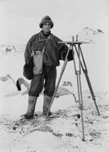 British Antarctic Expedition 1910-13 (Terra Nova) Gallery: Frank Debenham and plane table. September 9th 1911