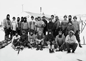 British Antarctic Expedition 1910-13 (Terra Nova) Collection: Group of all the Shore Party (except Clissold, ill and Herbert Ponting photographing the Party)