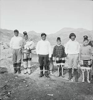 British Arctic Air Route Expedition 1930-31 Gallery: Group of Inuit people