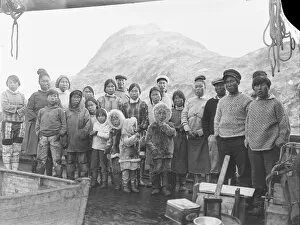 British Arctic Air Route Expedition 1930-31 Gallery: Group of Inuit people on board Quest