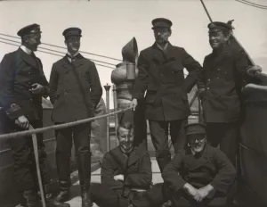 British National Antarctic Expedition 1901-04 (Discovery) Gallery: Group of Officers on the Bridge