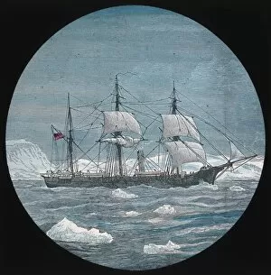 British Arctic Expedition 1875-76 Collection: HMS Alert hoisting colours