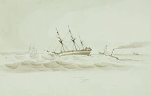Paintings and Drawings Collection: HMS Erebus, 22 May 1845, 3AM, off 'Aldborough'