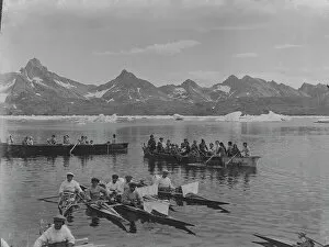 British Arctic Air Route Expedition 1930-31 Gallery: Inuit people, kayaks, umiaks in Angmagssalik area