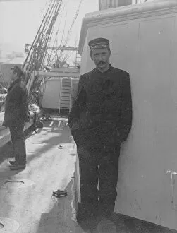 Antarctic Relief Expeditions 1902-04 Collection: John Donald Morrison, standing on deck of Morning
