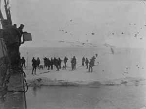 Antarctic Relief Expeditions 1902-04 Gallery: Leaving the Discovery 1903. Winter quarters in the distance