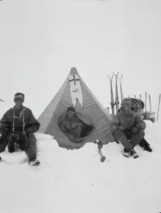 Debenham Gallery: Levicks party in front of camp