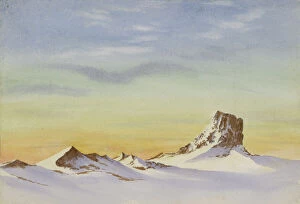 Artists: Edward Wilson Gallery: Looking N.W. Castle Rock below Mount Erebus, 3 August 1903, 2pm