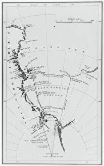 British Antarctic Expedition 1910-13 (Terra Nova) Collection: Map of Scotts and Amundsens route to the South Pole